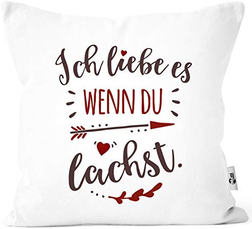 MoonWorks® Kissenbezug Ich Liebe es wenn du lachst Liebes-Geschenk Freund Freundin Geschenkidee Weihnachten Valentinstag weiß Unisize