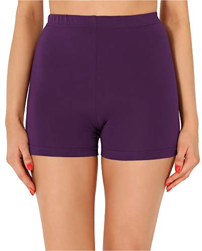 Merry Style Damen Shorts Radlerhose Unterhose Hotpants Kurze Hose Boxershorts aus Baumwolle MS10-358 (Purpur,XS)