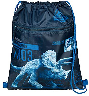 Undercover JURP7240 - Schuhbeutel mit Sicherheitsverschluss, Jurassic World, Turnbeutel mit Reißverschlusstasche ca. 32 x 41 cm