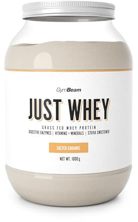 GymBeam Just Whey, Proteine in Polvere Multicomponente da Siero di Latte, Whey Protein, Concentrato e Idrolizzato, 22,4g Proteine per Dose (1000 g, Salted Caramel)