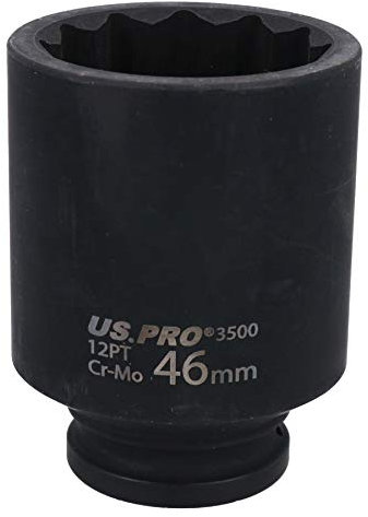 46mm 1/2 Drive Deep Metric Impact Socket Bi-Hex for Ball Joints Drive Shafts