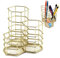 Pinselhalter Schreibtisch Stiftehalter, Papeterie Sticker Schreibtisch Deko Aesthetic Stifte Organizer Stiftehalter Gold Bleistifthalter Organizer Dreifach-Raster-Make-up-Topf Büro Klassenzimmer