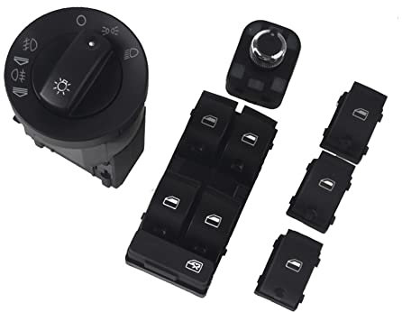 Schalter Fensterheber Für Audi A4 B6 B7 RS4 Für SEAT Exeo Window Panel Switche Master Electric Power Taste Scheinwerferschalter Rückspiegelschalter Auto Fensterheber (Farbe : A)