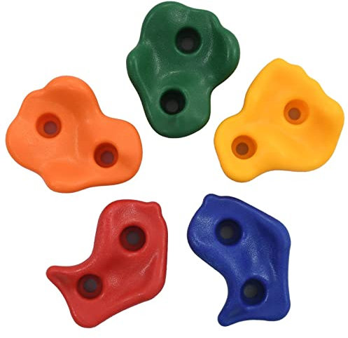 Gecheer Klettersteine 30 STK. für Spielturm Kletterwände, für Baumklettern bunt für eine Kletterfläche PE Mehrfarbig