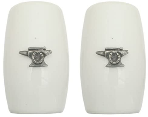 Anvil China Salt and Pepper Shakers Cruet Set Modern White CSP 7