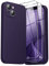 GOODVISH 3 in 1 Cover in Silicone per iPhone 14 6,1'' (2022), con 2 Pezzi di Pellicola Protettiva, Custodia per Cellulare Ultra Sottile Antiurto Resistente Protezione Fotocamera, Viola Scuro
