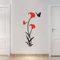 HNVNER Wandtattoo Blume 3D DIY Wandaufkleber für Wohnzimmer Wandsticker für Schlafzimmer Wanddeko für Sofa Hintergrund TV Wand Hintergrund(59 x 31 in, Rot)