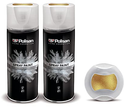 Polisan Spray Paint | Metallic Gold | Perfect for Radiator, Plastic, Fabric, Metal, Wood, Bike, Marking | 2 x 400ml | Double Pack