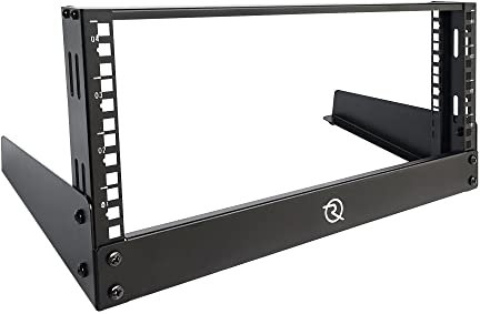 RIVECO 4U Rack di rete da terra e desktop 19 pollici 2 Post Open Frame Shelf con fascio rinforzato, rack autoportanti per server IT Sound AV Equipment