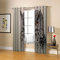 BOVZOX Fenster Vorhang Schlaufen-Vorhang Grau & Eule 2 Stück x 117 B x 138cm H Dekorative Gardine Schlaufenschal Fenster-Schal