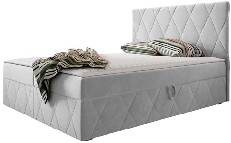 Mirjan24 Boxspringbett Simoti mit 2 Bettkästen, Polsterbett mit Bonell-Matratze und Topper, Bett, Polsterkopfteil, Doppelbett, Bettgestell, Amerikanisches Continentalbett (Magic Ve. 2239, 180x200cm)