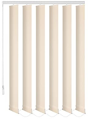 probath ERSATZLAMELLEN 8 Farben 250 cm LANG INDIVIDUELL KÜRZBAR AUSTAUSCHLAMELLEN LAMELLENVORHANG (Sand/Creme, 15er Set)