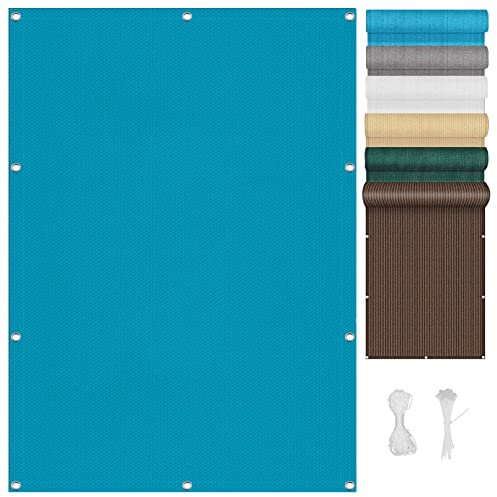 Sonnensegel Atmungsaktive Rechteckig 4 x 4.5 m Reißfest Sonnenschutz Balkonverkleidung Sichtschutz mit Spannseilen für Balkon Terrasse Garten Outdoor, Blau