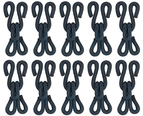 sourcing map Ganchos y Ojales para Coser 12uds - Ganchos de Costura Cubiertos de Poliéster y Cierre de Ojos para Ropa, Sujetador, Falda, Costura Artesanal DIY (Marino Azul, 27mm Longitud)