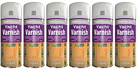 PNJB, All Purpose Yacht Varnish, Professional Gloss Finish Spray Wood Color Paint, Interior, and Exterior Surfaces, Fast Drying Sealer, Easy to Apply, Durable & Flexible Adhesion, 200ml, (6 Pcs)