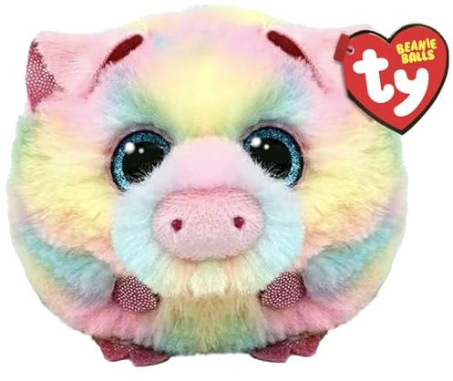 Ty Schweinasso Schwein Beanie Ball 7cm - Quetschbare Beanie Baby Weiche Pluschtiere - Sammelbares Kuscheliges Stofftier