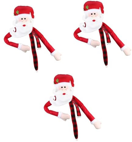 ABOOFAN 3 Stück Schneemann-Puppe Hut Weihnachtsbaumschmuck Weihnachtsbaumschmuck Ornamente Urlaub Umarmender Weihnachtsmann Weihnachtsbaumspitze Weihnachtsdekoration