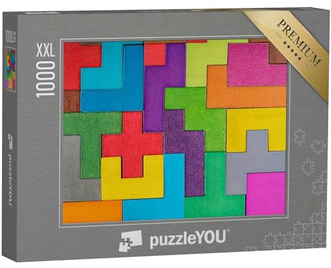 Puzzle 1000 Teile XXL „Logisch und Kreativ: Muster aus geometrischen Holzklötzen“