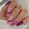24Pcs Press on Nails Square French Tip False Nails Medium Length Purple Stick on Nails with Gold Glitter Design Reusable Acrylic Artificial Elegant Fake Nails for Women and Girls