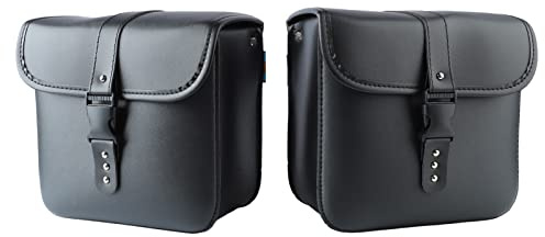 HOHXFYP Sacoches de Moto, 1 Paire de Sacoches de Selle Latérales en Cuir PU, Sac à Outils de Rangement de Moto pour Motos, Articles Congelés, Bouteilles d'eau, Téléphones