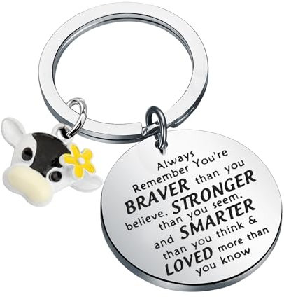 BNQL Kuh-Armband, Kuh-Geschenk, Kuh-Liebhaber, Schlüsselanhänger, Bauernhof, Kuh, Schmuck, Kuhbesitzer, Geschenk, Kuh-Schlüsselanhänger, Tierliebhaber-Geschenke, Kuh-Schlüsselanhänger, L