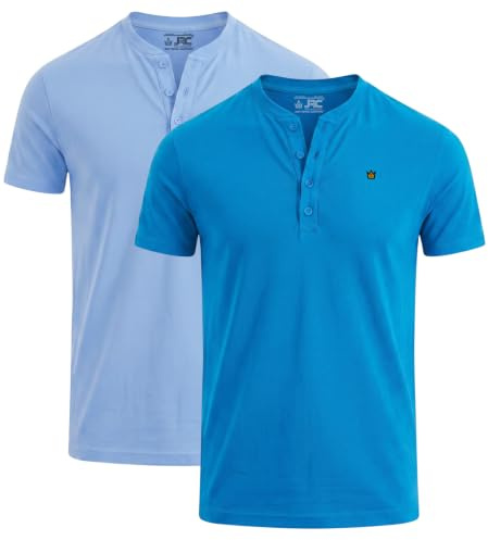JRC Just Royal Clothing Men's Half Sleeve Henley T-Shirt, XL, Solid Color