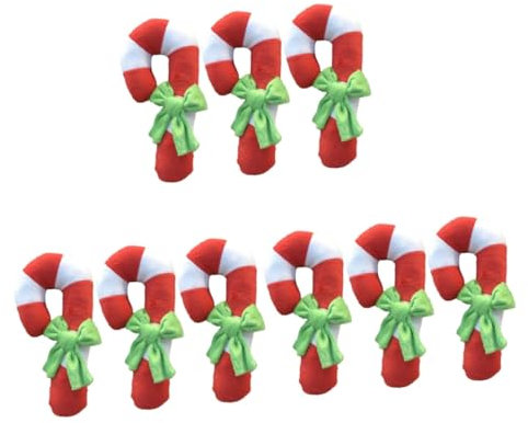 Sosoport 9stücke Weihnachts Hundespielzeug Quietschespielzeug Zuckerstangenform Für Welpen Interaktive Kauspielzeuge Aktivität Und Bindung Zufällige Farbwahl des Schleifenknots