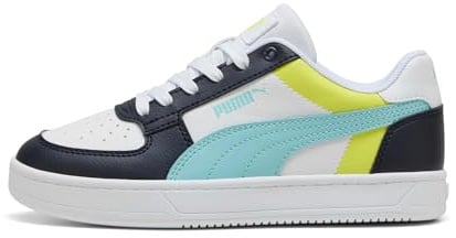 Puma Unisex Kinder Caven 2.0 Block Jr Sneaker, Puma White Safe Lake New Navy, 38.5 EU