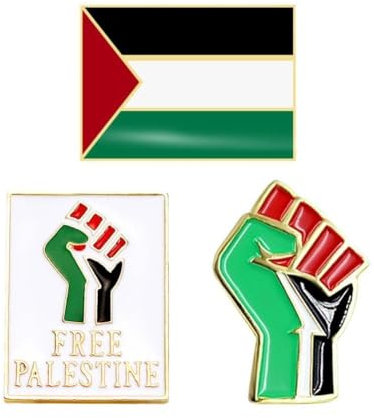 Spille da bavero con bandiera della Palestina,Spilla da bavero nazionale palestinese in metallo, bandiera Palestina Palestina Fl Button Badge con spille, I Stand, Misura unica, Metallo