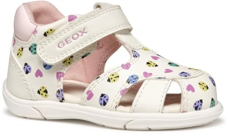 Geox B SANDAL ZAPITO GIRL, Girls’ Sandal, White/Multicolor,