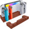 Ladestation für Switch Controller, Ladestation Kompatibel mit Nintendo Switch/OLED, Ladegerät für 4 Joycon Controller, Switch Zubehör mit 8 Spiele Lagerung für Nintnedo Switch/OLED Joycon (Ziegelrot