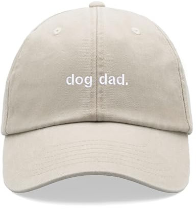 Hund Papa Baseball Cap Vintage Washed Unisex Papa Hut Verstellbar Hund Mann, stone, Einheitsgröße