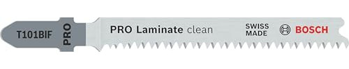 Bosch PRO Laminate clean T101BIF - 2 lame per seghetto alternativo (per parquet, vinile laminato compatto, PVC, lunghezza 83 mm, accessorio professionale)