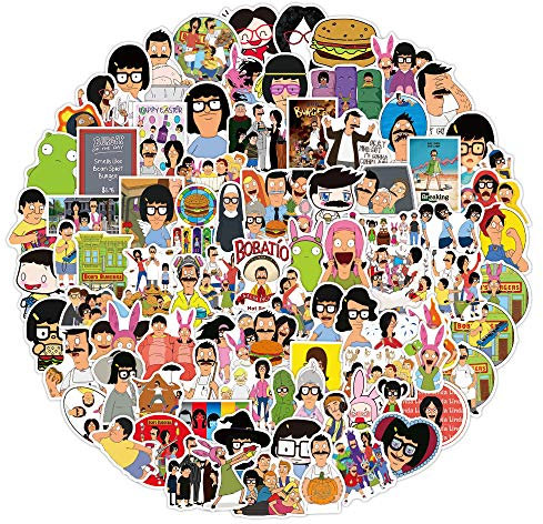 100 Stück/Packung Bobs Burger Aufkleber Anime wasserdichte Vinyl-Aufkleber für Laptop, Gepäck, Skateboard, Teenager