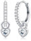 Dochais Ohrringe Silber 925 Creolen Mit Zirkonia, Klein, Hängend, Mit Anhänger, Hypoallergene Huggie Hoop Earrings für Damen Frauen