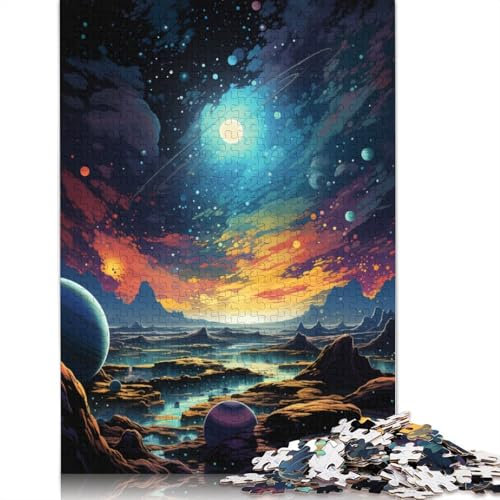 1000 Piece Jigsaw Puzzles Color Planet Landscape Jigsaw Puzzles for Adults Wood Jigsaw Great Gifts for Christmas Size 75x50cm