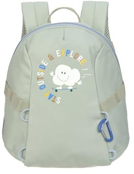 LÄSSIG Kleiner Kinderrucksack für Kita Kindertasche Krippenrucksack mit Brustgurt 3,5 Liter/Tiny Backpack Outdoor Cloud light khaki