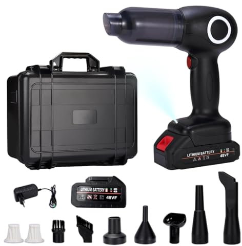 EMEBAY 20000Pa Aspiradora de Mano con Lámpara Led, Aspiradora portátil súper Potente 30 Minutos, Aspiradora inalámbrica de Coche, Aspiradora inalámbrica Mini para Coche Casa Sofá PC Oficina