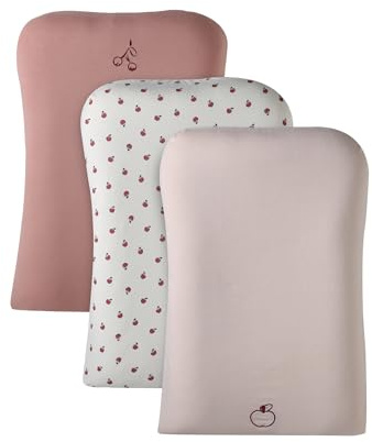 VERTBAUDET Lot de 3 Housses Matelas à Langer en Coton lot rose TU