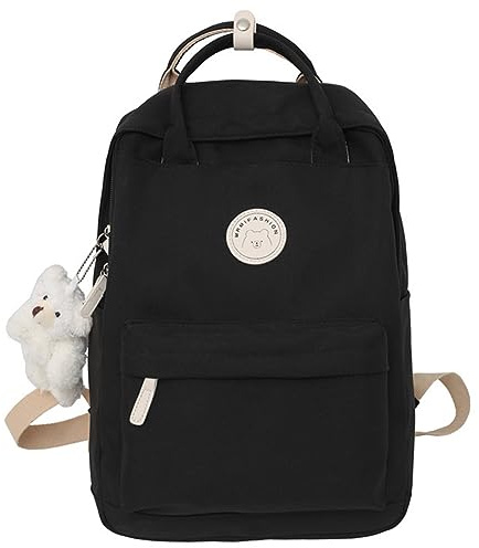 GSenhui Kawaii-Rucksack mit Weißer Bär Anhänge für Teenager Mädchen Kinder Schulranzen Aesthetic-Backpack School Bag Kinderrucksäcke Laptop Schulrucksack