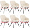 WOLTU 6er Set drehbare Esszimmerstühle, Samt gepolsterte ergonomische Esszimmertühle mit Metallbeinen,Esszimmertühle mit Rücken- und Armlehnen, für Küche, Wohnzimmer, Balkon, Beige, EZS85be-6
