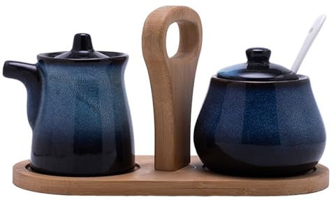 Milk Jug and Sets, Ceramic and Creamer Set, Coffee Serving Set Ceramic Cream Jug and Bowl with Tray and Spoon for Home Milk Coffee