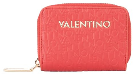 Valentino porta carte di credito Falak Re Zip Around Card Case Rosso Scuro bordeaux