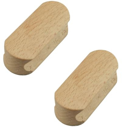 MOROBOR Self-Adhesive Furniture Pulls, 2pcs Beech Wood No-Drill Cabinet Knobs Instantly Mounted Thicken Door Handles for Sliding Door Wardrobe