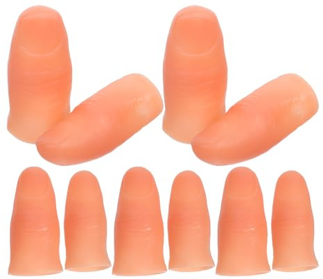 Faux Doigt pour Magicien Rose en Plastique 10 Pièces, Accessoire de Trucage | Style et Grosse Taille, Aspect Réaliste, Réutilisable, pour Farce et Scène