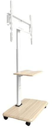 Soporte De TV Móvil For Televisores 26 A 75 Pulgadas: Carrito Rodante con Ruedas Bloqueables, Giratorio Y Ajustable En Altura, Soporta 45 Kg. Estante(Single Tray)