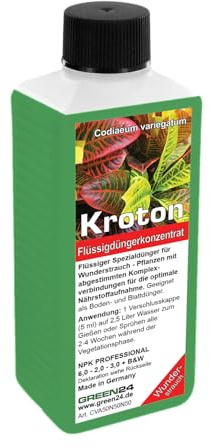 GREEN24 Kroton Flüssigdünger 250 ml für Codiaeum variegatum Wunderstrauch | Spezialdünger für kräftige Farben und gesunde Blätter