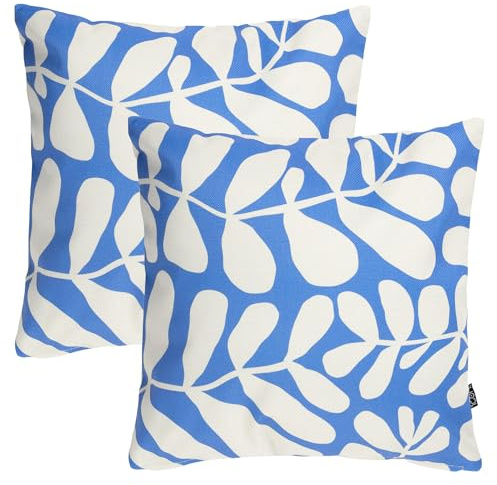 Icon Outdoor Kissen mit Fülling, Kyoto Kollektion, 2er Pack | In Deutschland Hergestellt, Wasserabweisend Stoff, 43cm x 43cm, Dekokissen für Drinnen und Draußen, Garten und Terrasse