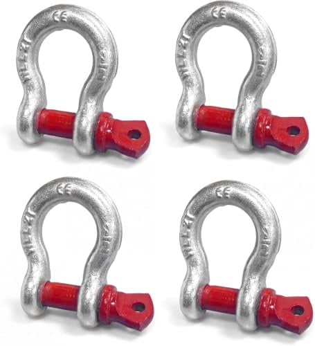 Eulihent 4 Pezzi Grillo Acciaio inox 1t |Grillo Acciaio ad Alta Resistenza con Bulloni Filettati per Campeggio, Arrampicata, Trasporto, Carrucole e Sollevamento Carichi (WLL: 1,0 t)