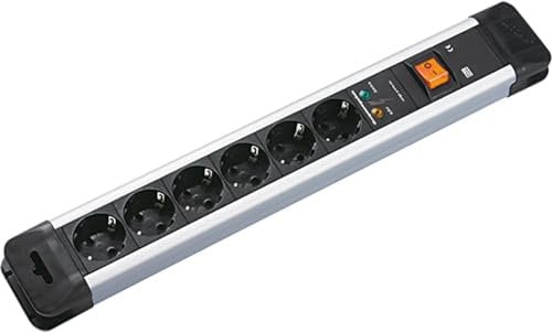 Bachmann 330.104 Schukosteckdosenleitung 6-fach, Schwarz